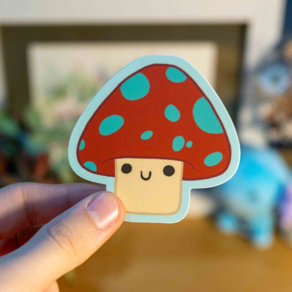 Happy Mushroom Sticker - Image 2