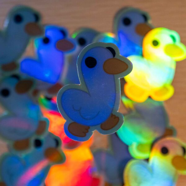 Holographic Duck Sticker - Image 4