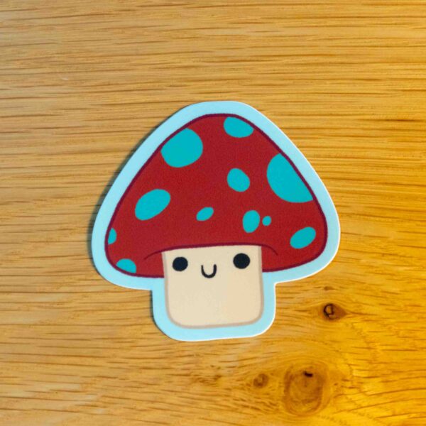 Happy Mushroom Sticker - Image 3