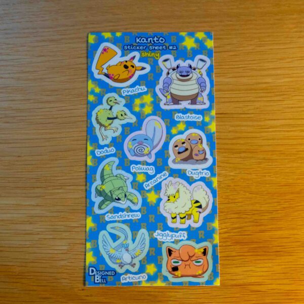 Kanto #2 Shiny Sticker Sheet - Image 2