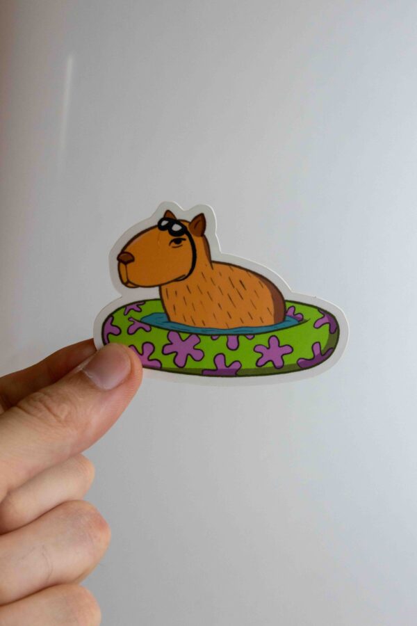 Capybara Pool Sticker - Image 2