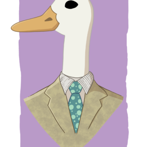 Goose In Suit Print